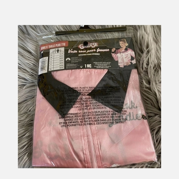 NWT Grease Pink Ladies Jacket Women Adult Costume Halloween Plus XXL 2X New - Picture 2 of 5